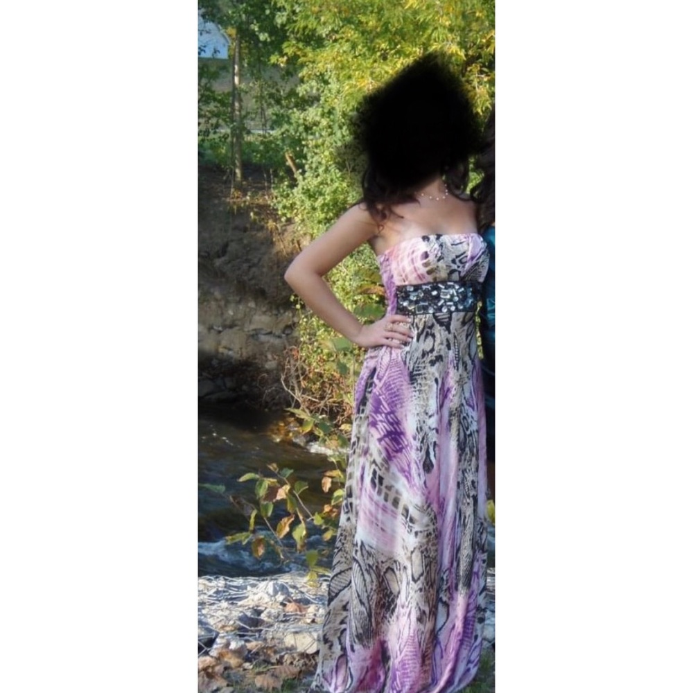 strapless evening dress